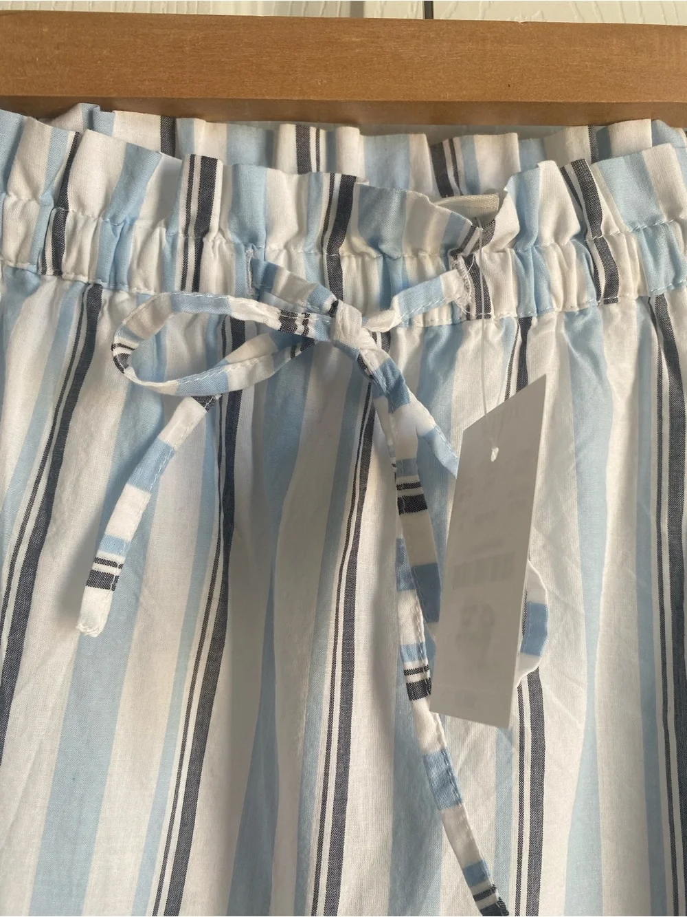J Crew Light Blue & White Striped Tiered Maxi Skirt size medium NEW WITH TAGS